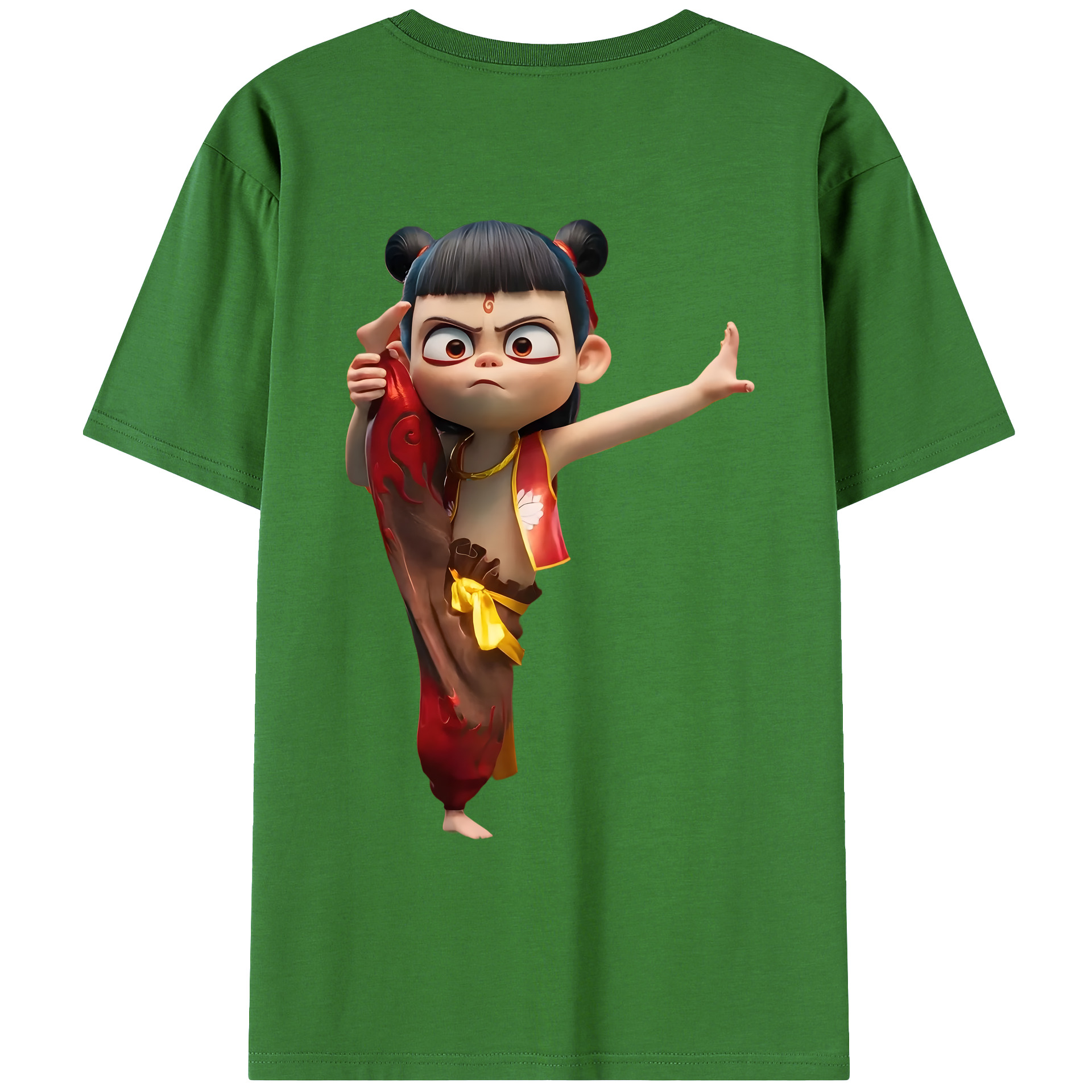（画像用） Ne Zha 2 ナタ 魔童の大暴れ レディース半袖Tシャツ(バックプリント)